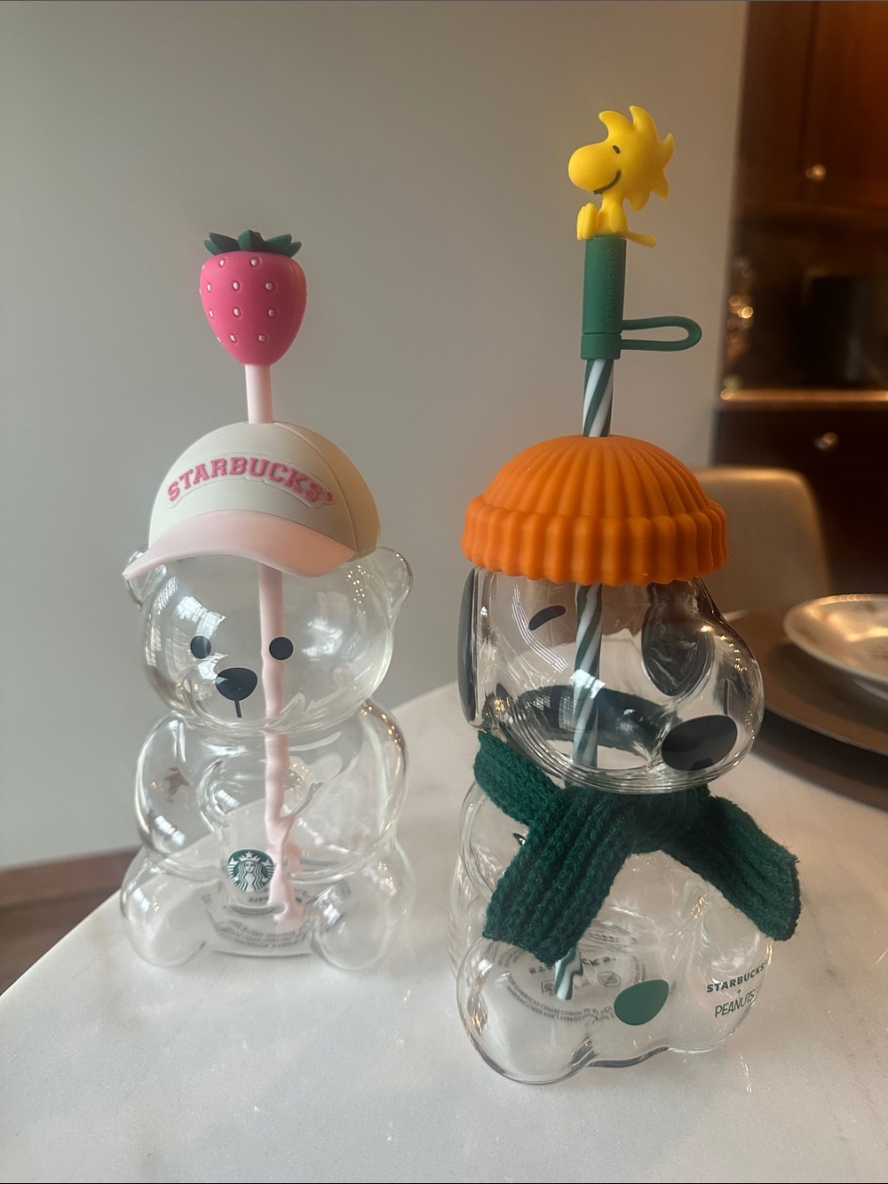 Starbucks cups - summer bear and fall Snoopy - price is for both